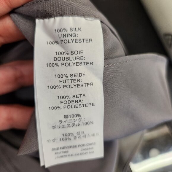 JCrew Silk Wedding Party Dress Size 8 Petite Gray Pleated Bodice New - Picture 12 of 16